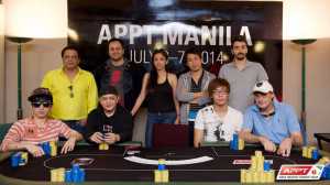 The APPT Main Event Final Table. Rajiv Kanjani (First from Left- Standing), Sameer Rattonsey( Second from Left-Standing)