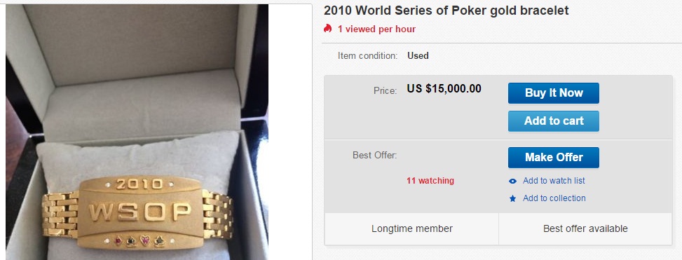 wsop bracelet on ebay