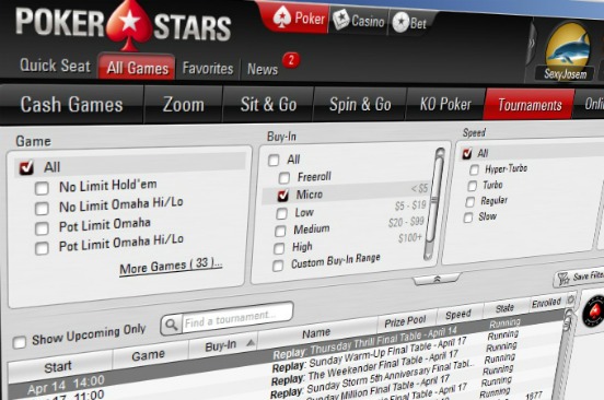 PokerStarsCOM Tournaments